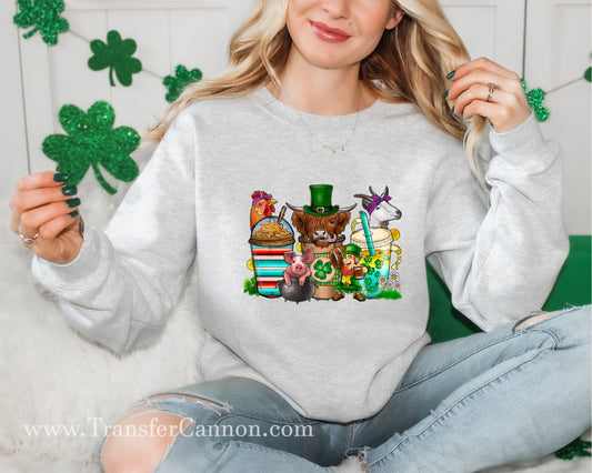 Lucky Cups w/Cow DTF St Patricks Day