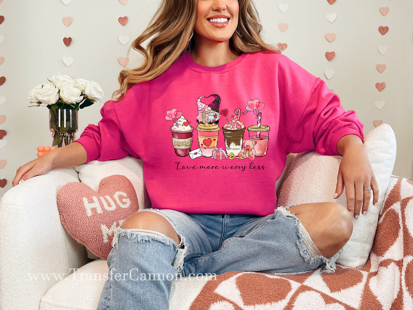 Love More Worry Less DTF Transfer