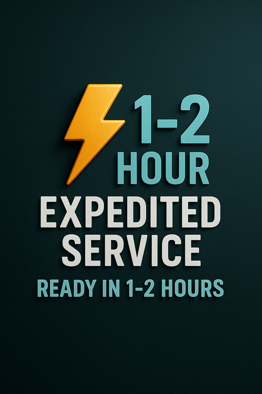 1-2 HOUR RUSH SERVICE