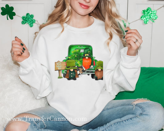 St Patricks Day Truck And Gnomes